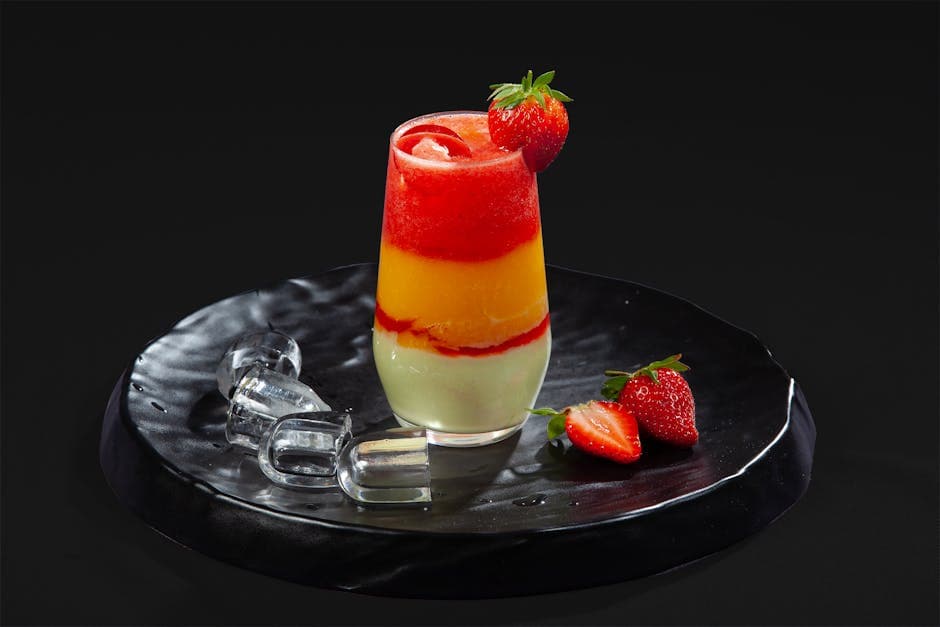 Jordbær- og appelsinsmoothie med likør