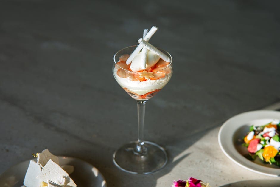 Sitrongrasparfait med varm ananas-salsa