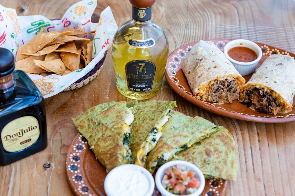 Vegetarburrito med tomat, spinat og bønner