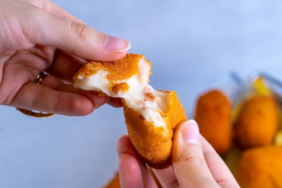 Sprø potetkroketter med mozzarella