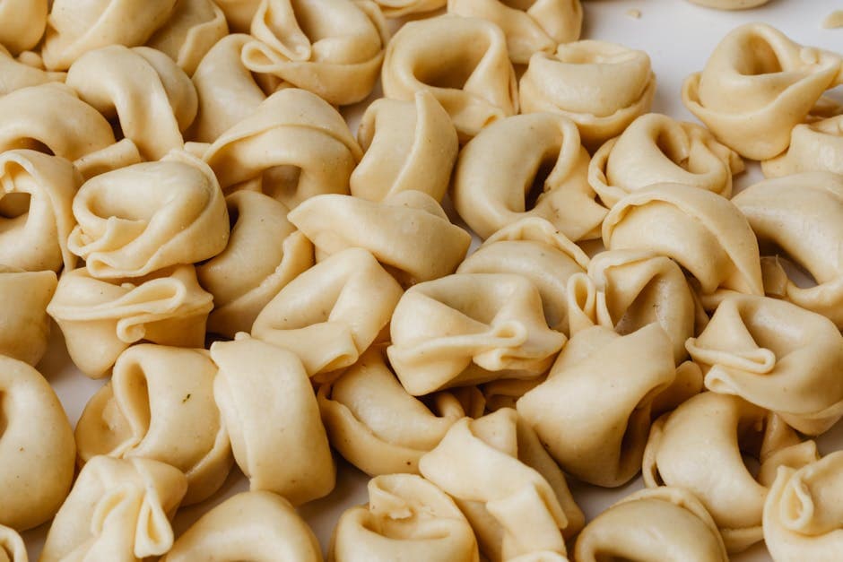 Hjemmelaget tortelloni med rødkål og karve