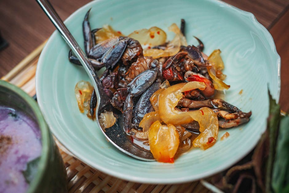 Fylte krabbeklør med rekepaste