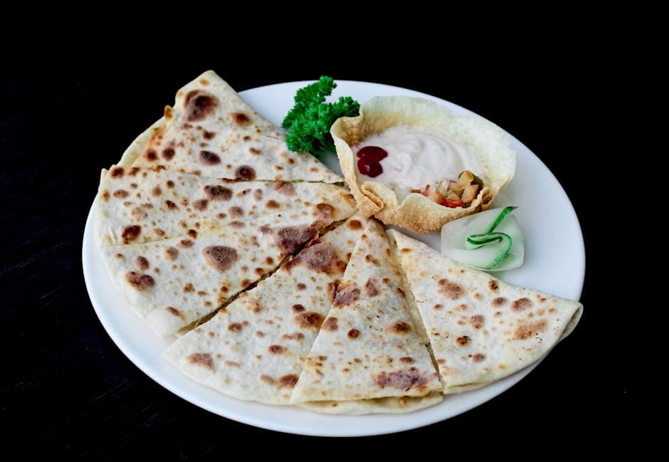 Kylling- og soppquesadillas