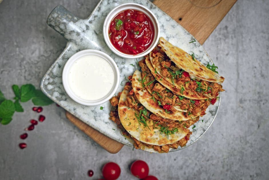 Grillet kyllingquesadilla med salsa