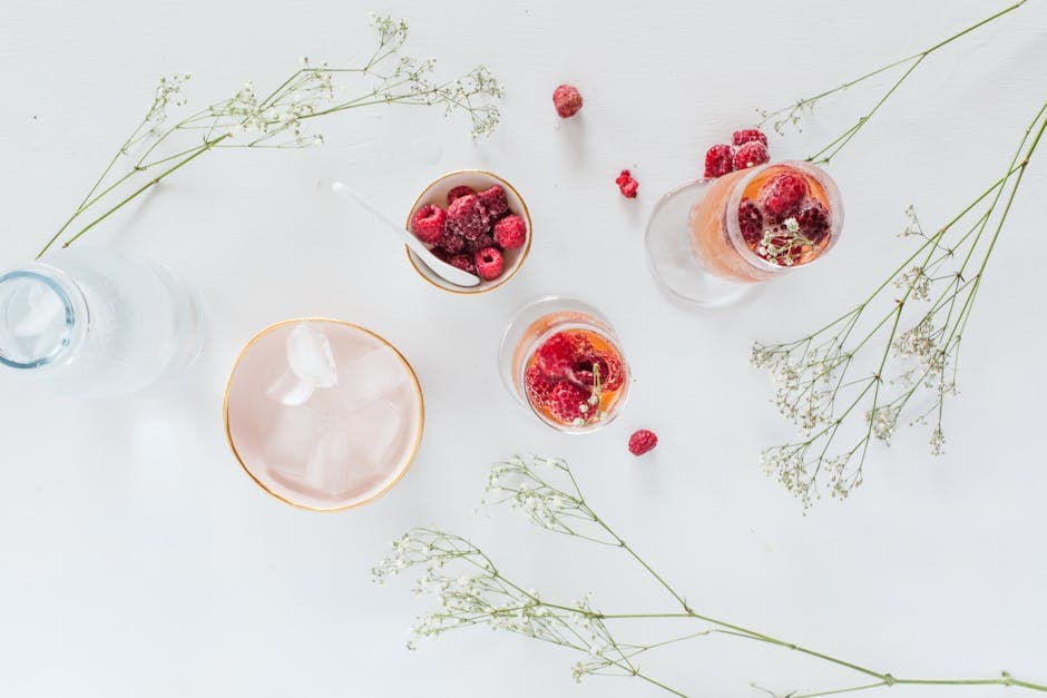 Rosa limonade med bringebær