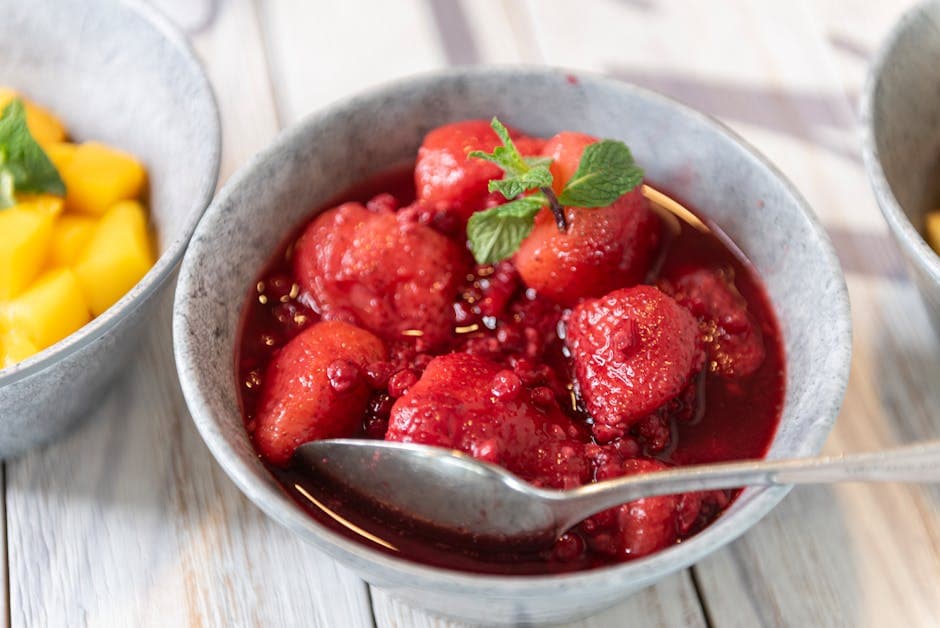 Fruktkompott med lønnesirup