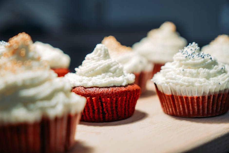 Red Velvet Mini Cupcakes med Kremostglasur