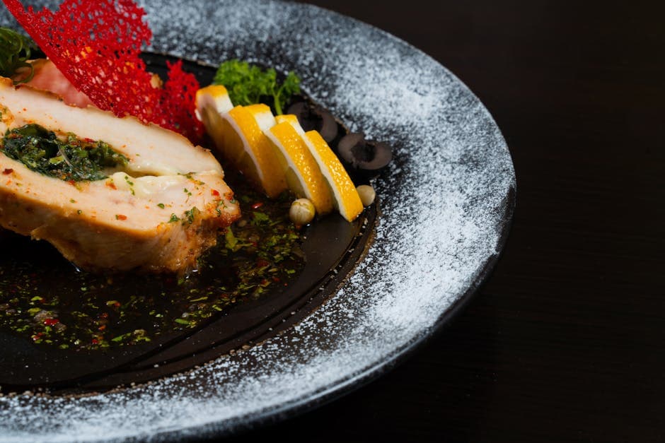 Kylling i spinat med sitronrisotto og fetaostsalsa verde