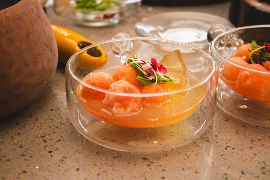 Appelsin- og kremmimosa med sorbet