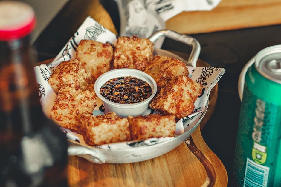 Sprø tofu-frites med dipp