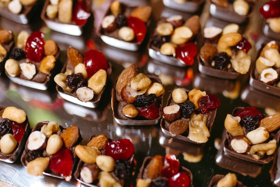 Tranebærklaser med karamell og hvit sjokolade