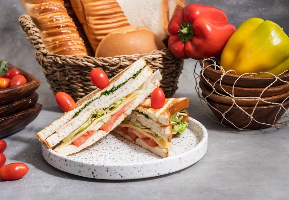 Frittata-sandwich med paprika og ost