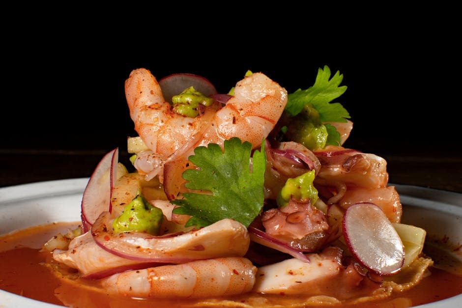 Reke-ceviche "Xni Pec" (Meksikansk stil)
