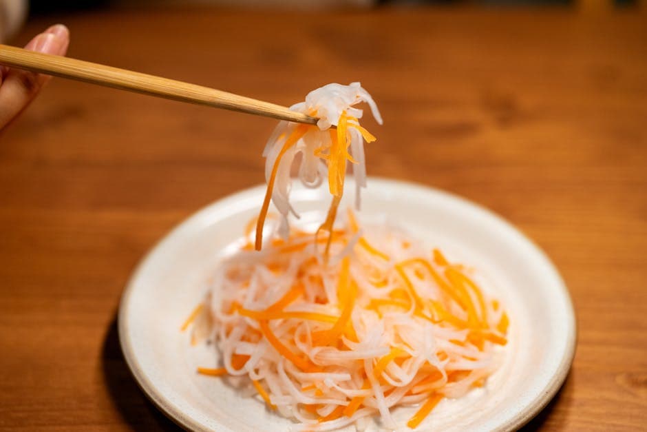 Syltet daikon og gulrot