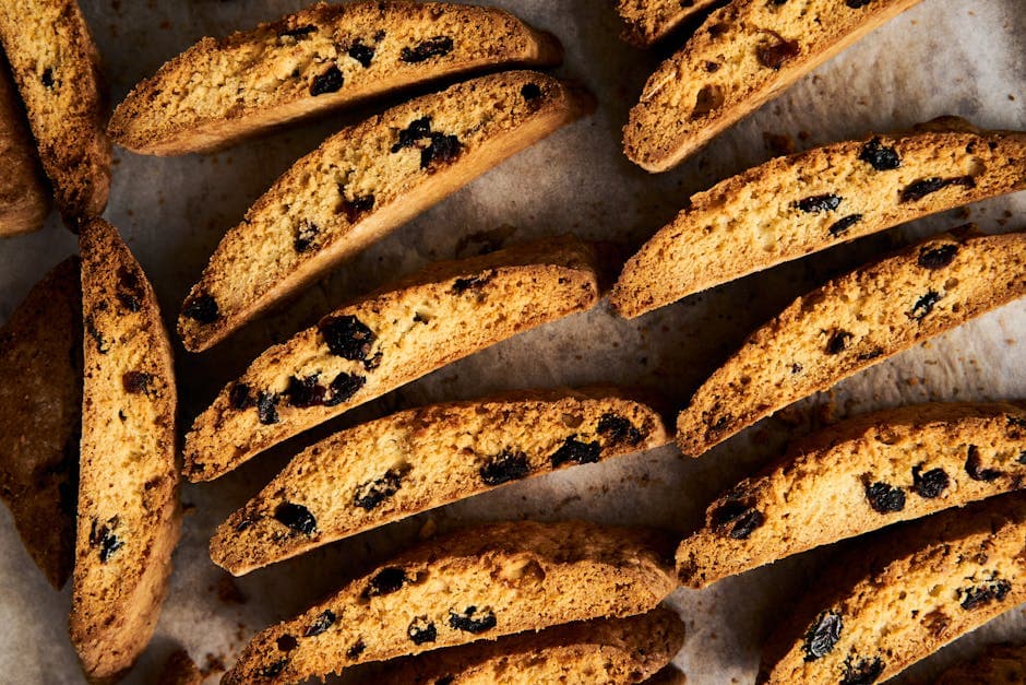 Bringebær- og sitronbiscotti