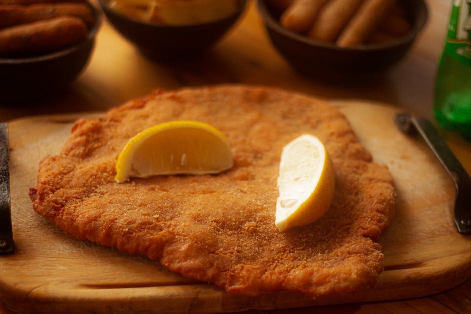 Schnitzel med sprø kjeks-panering