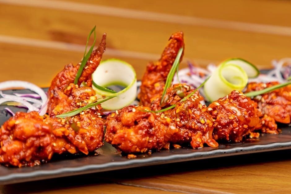 Sprø hot wings med bourbon-honning-saus