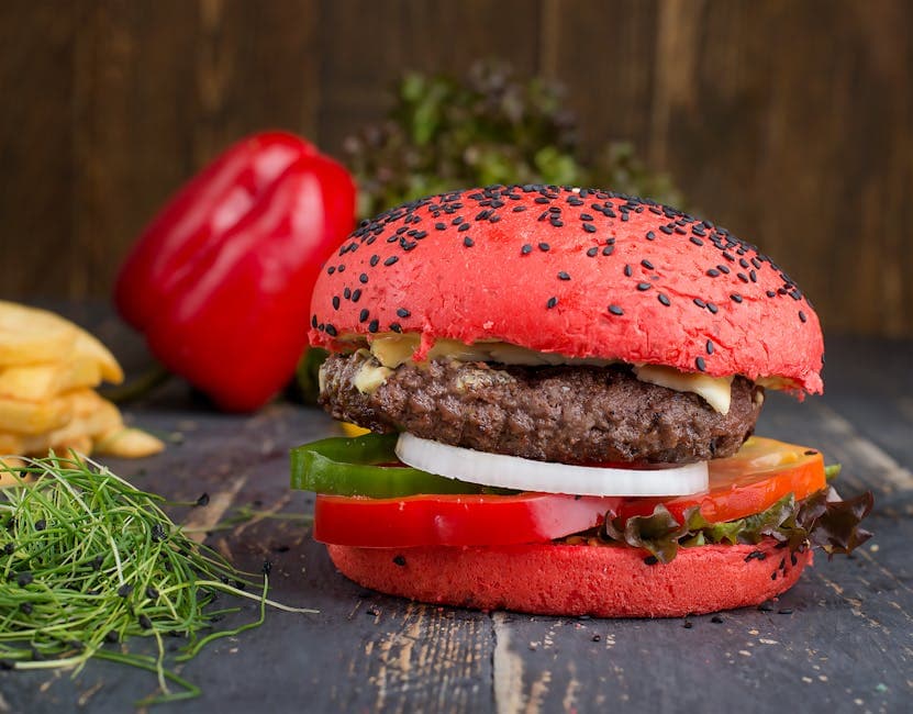 Kalveburger med dijonsennep og paprika