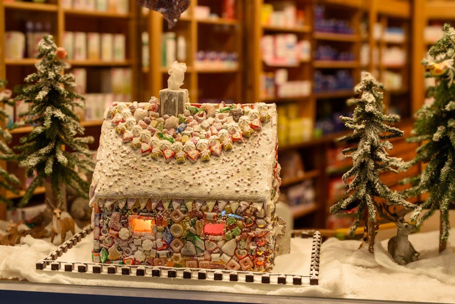 Churro tømmerhytte med julegodteri