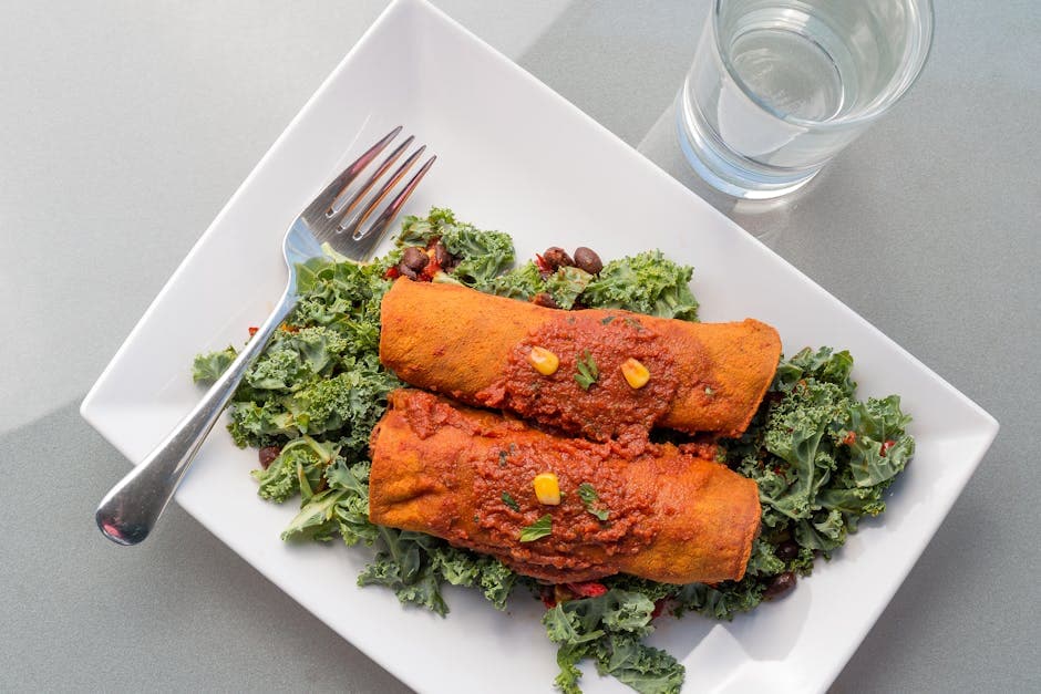 Enchiladagrateng med svarte bønner og butternut squash