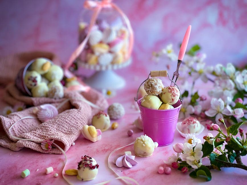 Trøfler med hvit sjokolade og tranebær