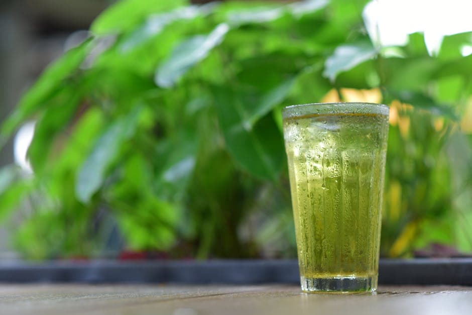 Forfriskende grønn te-slushie
