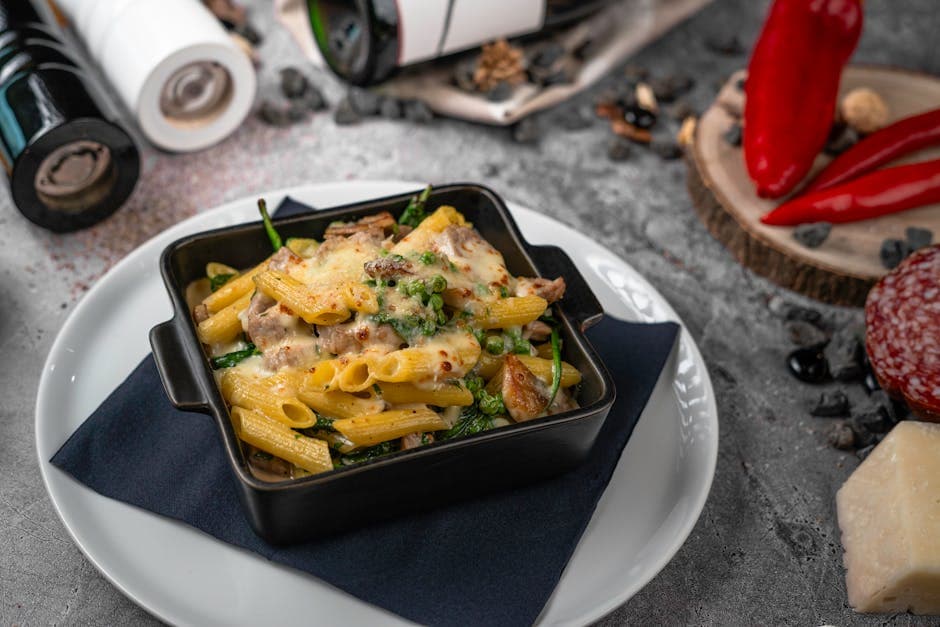 Biff- og brokkoligryte med penne