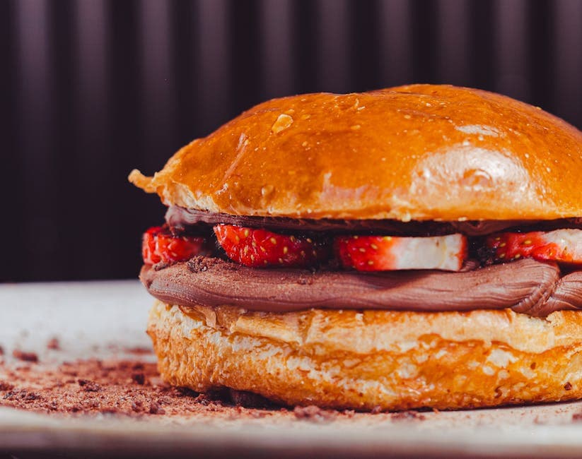 Peanøttsmør- og syltetøyburger med tranebær