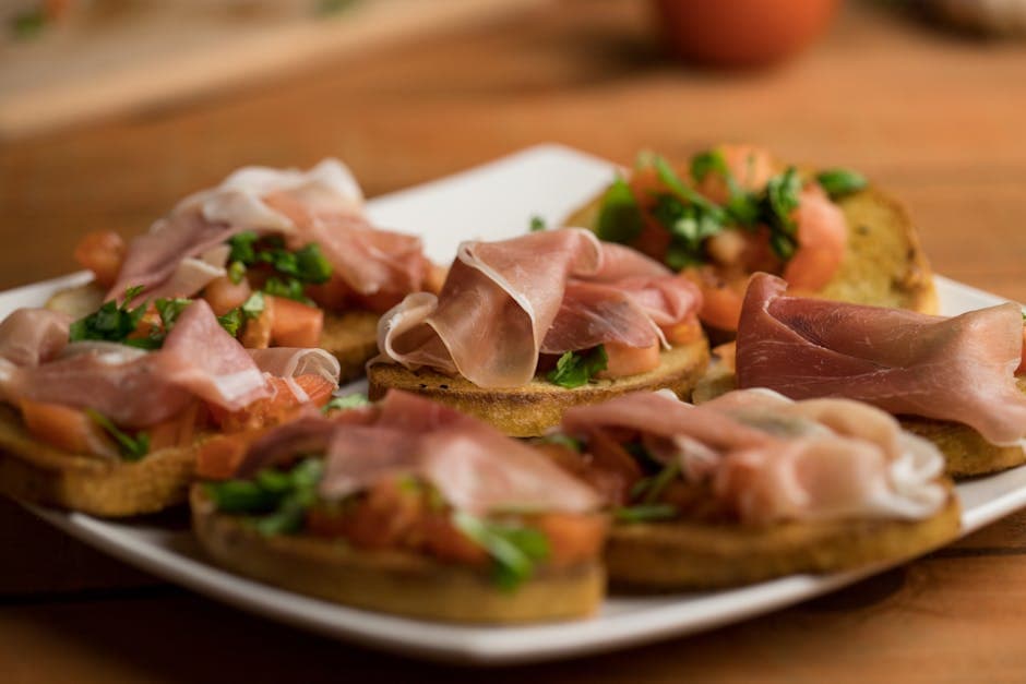 Fylt toast med prosciutto og fontinaost