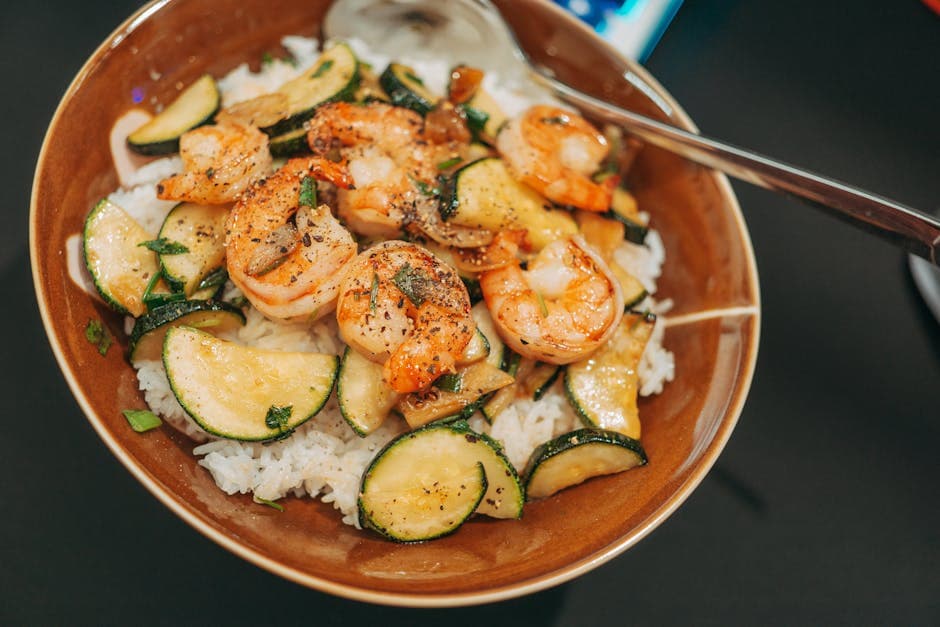 Riso Venere med reker og squash