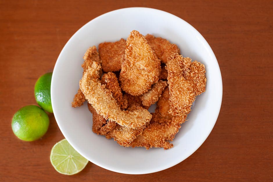 Kokos- og limekyllingbiter med honning