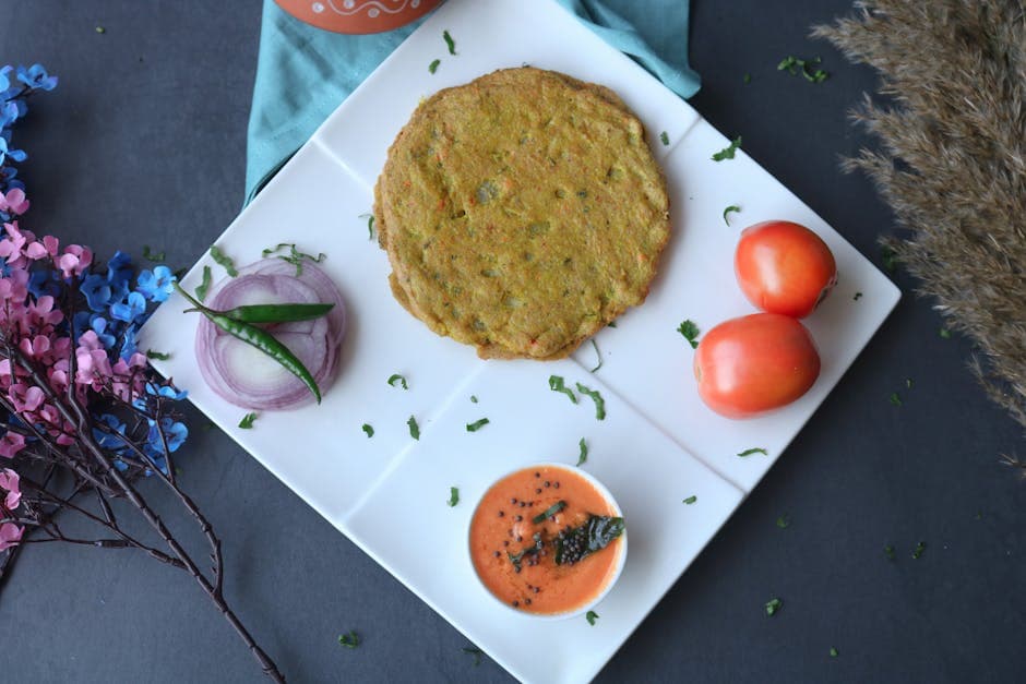 Fargerike grønnsakspannekaker med cottage cheese