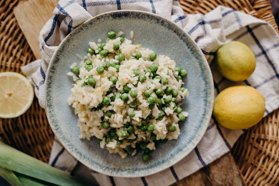 Kremet vegetarisk byggrisotto med grønnsaker