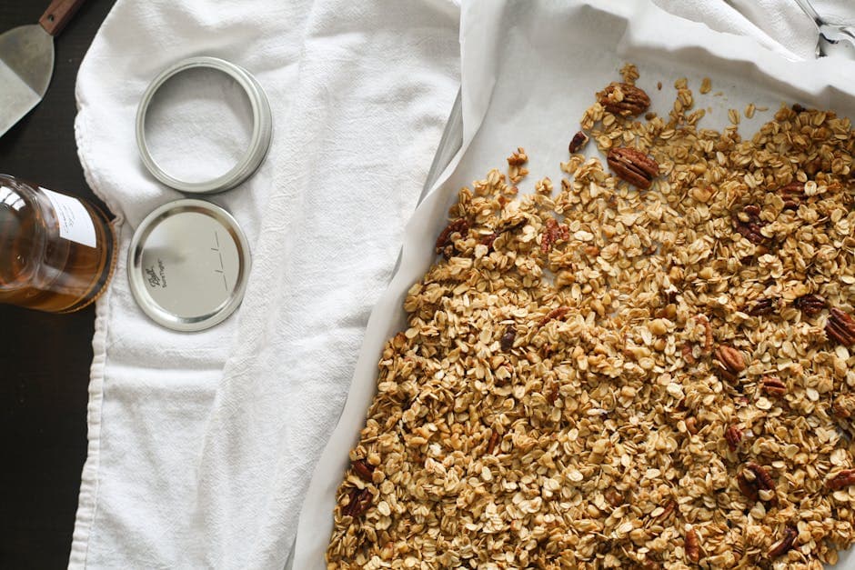 Mørk honning- og pekannøttgranola