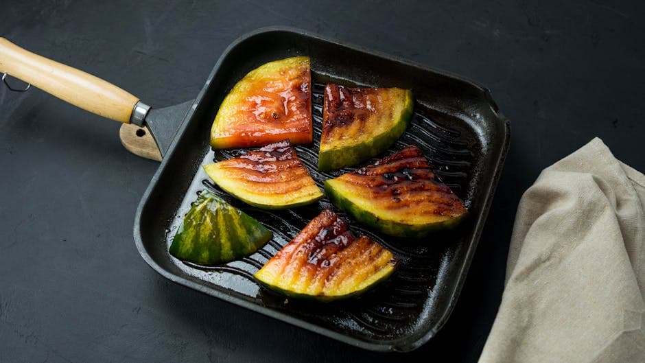 Pannestekt vannmelon med smør