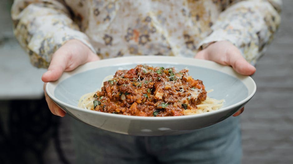 Linsebolognese med rødvin