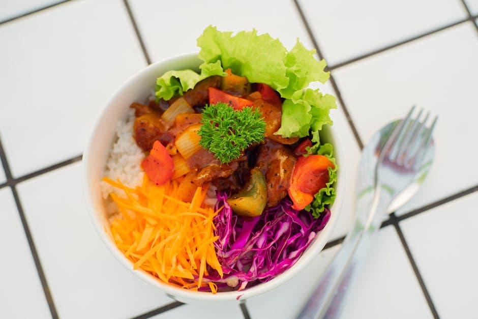 Kylling- og ris-tacosalat med grønnsaker