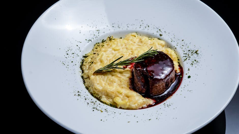 Risotto med duerter og pulled svinekjøtt