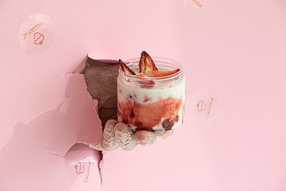 Jordbær- og sjokoladekrem med yoghurt