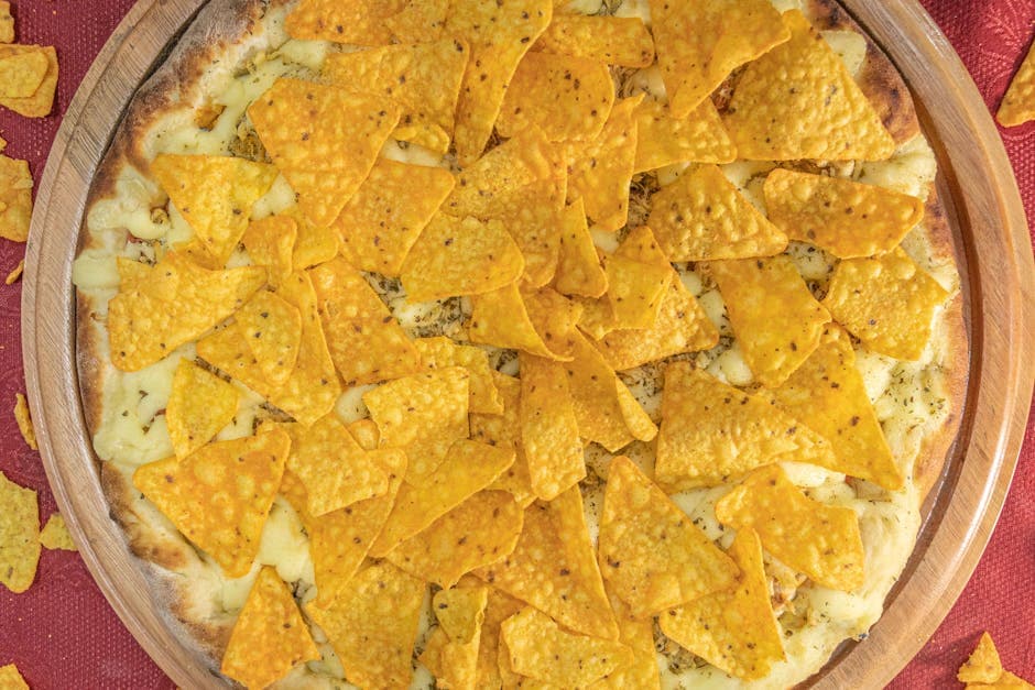 Bakte potetnachos med cheddar