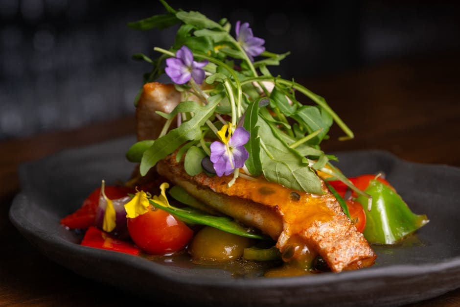 Steksalat med sukkererter og vannkarse