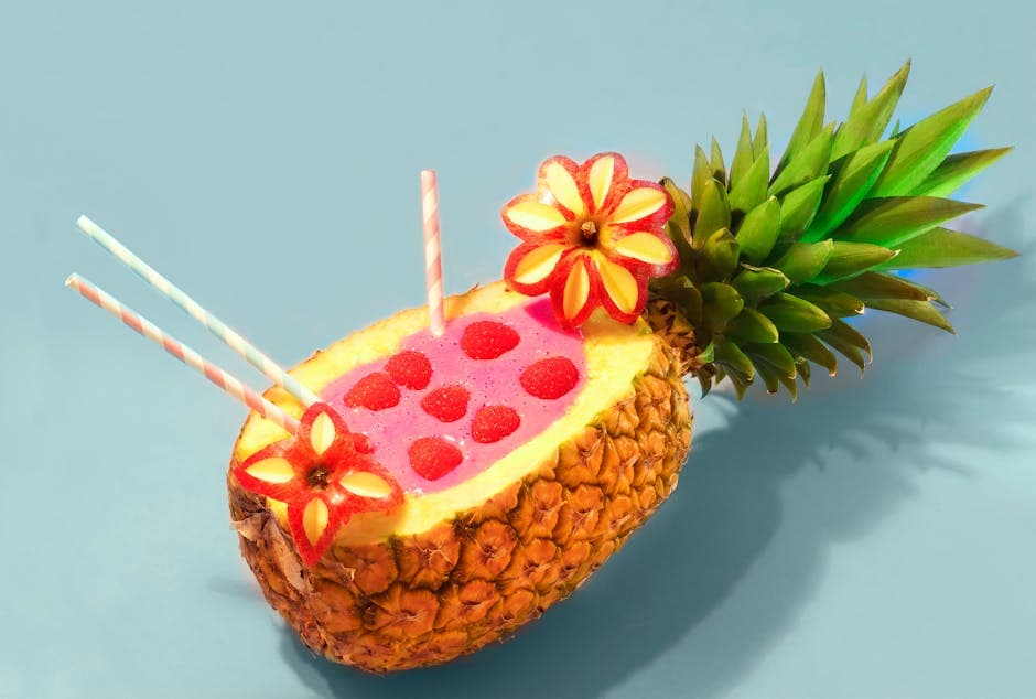 Tropisk champagnegranita med ananas og pasjonsfrukt