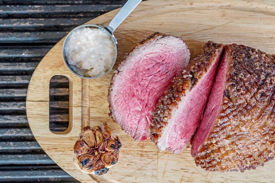 Grillet flankestek med rødbeter og pepperrotkrem