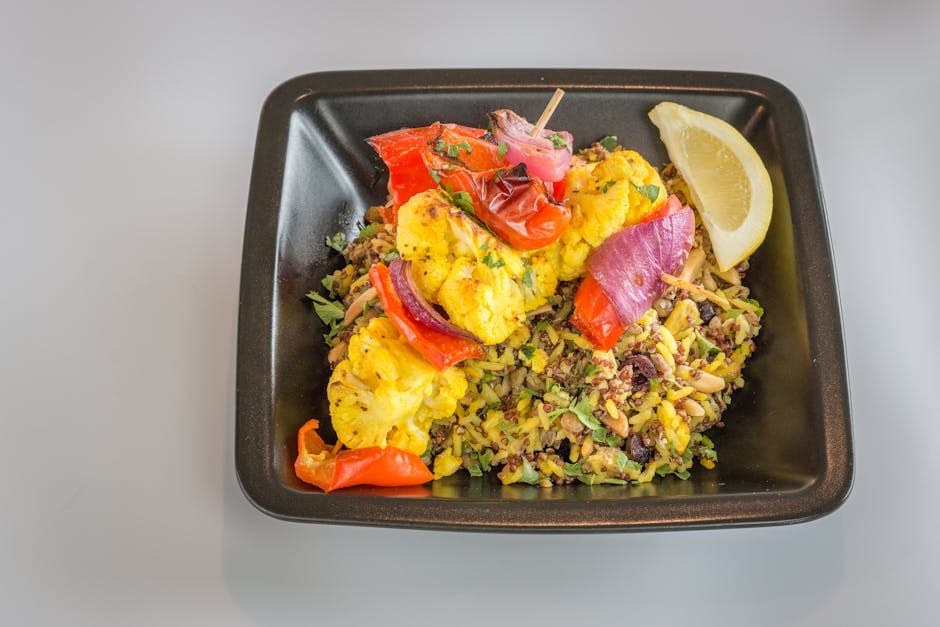 Grillet grønnsaks- og risalat med fiskesausvinaigrette