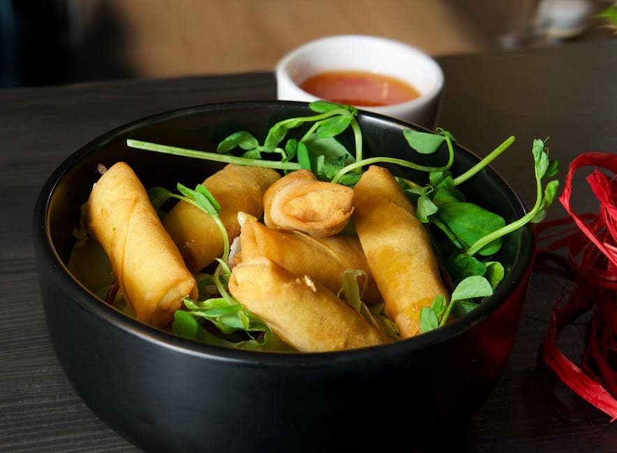 Sprø grønnsaksruller med soyadipp