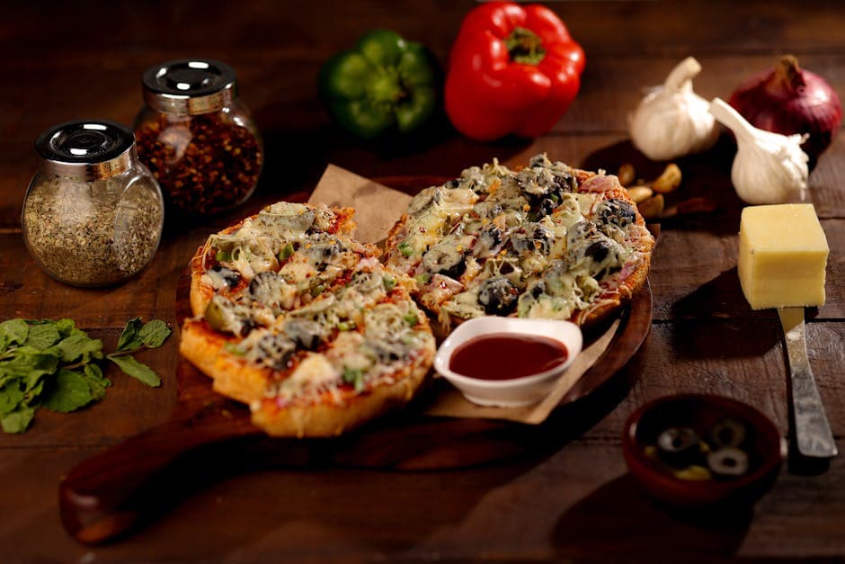 Ciabattapizza med gorgonzola, valnøttpesto og pærer