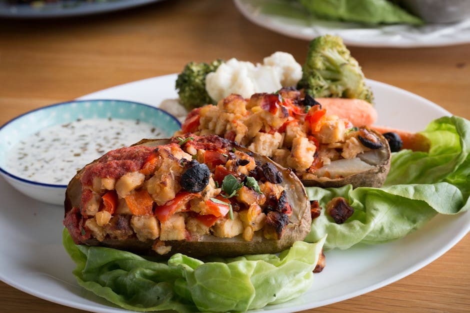 Fylte poblano-chili med avokado og poteter