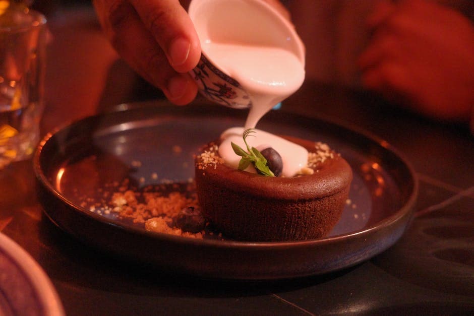 Melkesjokoladesoufflé med nougatskum