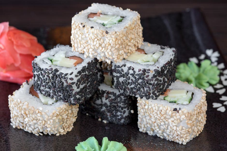 Sushi med quinoa og brun ris