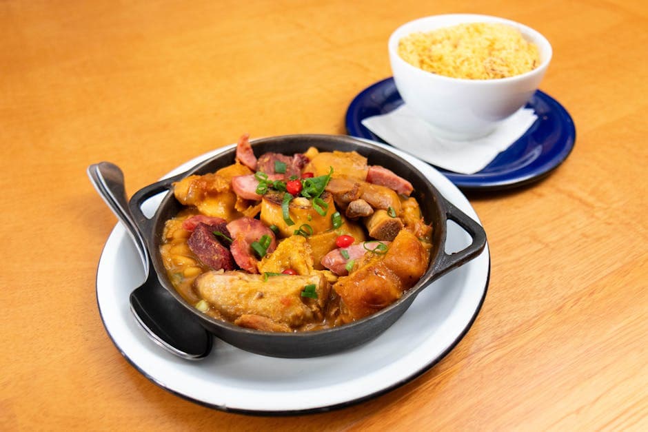 Klassisk fransk cassoulet med svinekjøtt